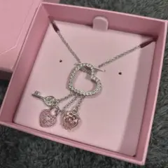 COACH silver925 ダブルハート　ピンクストーン　ネックレス COACH silver925 ダブルハート ピンクストーン ネックレス - メルカリ