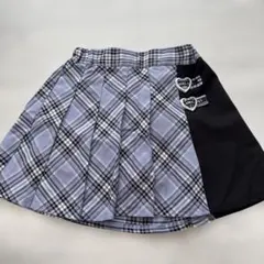 プリーツスカート 青と黒のチェック柄