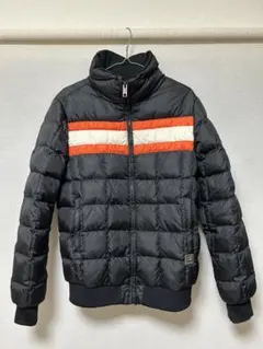 SCOTCH ストライプ ブラックダウンジャケット