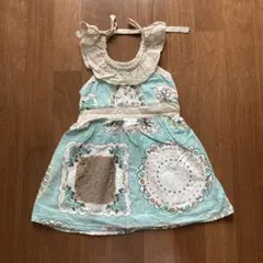 子供服　女の子　夏服　ジェモー　水色 花柄 ノースリーブ ワンピース 100cm