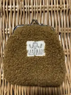 ハンドメイドがま口財布 ブラウン