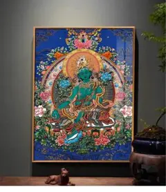 高級唐カ 六臂大黒天 額装済み 壁掛け 卓上置物 70x50cm 厄除け 魔除け