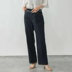 【極美品】GLOBAL WORK GOOD デニムストレートパンツ L ネイビー