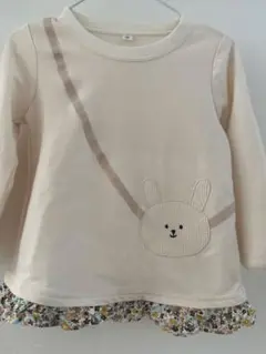 ウサギ刺繍付き長袖Tシャツ 95㎝女の子