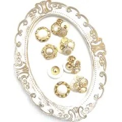 ⭐ペアボタンのエレガントなアシメカボション⭐