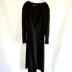 美品 BCBGMAXAZRIA ラップワンピース M ブラック カシュクール長袖のサムネイル