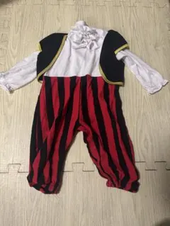 海賊風コスチューム 赤と黒ストライプ　80サイズ