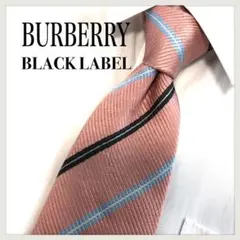 ネクタイ　バーバリーブラックレーベル　ピンク　ストライプ