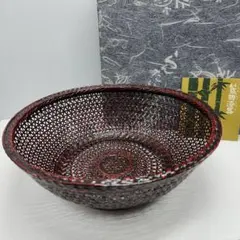 籃胎漆器(らんたいしっき)　スカシ鉢　大サイズ　新品未使用