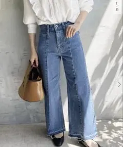 Spick & Span 5 1/2 フレアラインパンツ 28