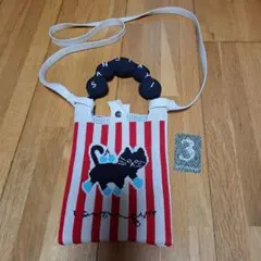 ニットポシェットSANJIAYI 黒猫デザイン バッグ