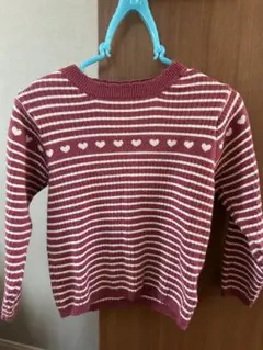 赤ハート長袖ニット