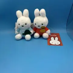 ミッフィー ぬいぐるみ 2体セットキーホルダー付き(オレンジとブルー)