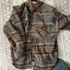 ブラウン系チェック柄ジャケット Mサイズ