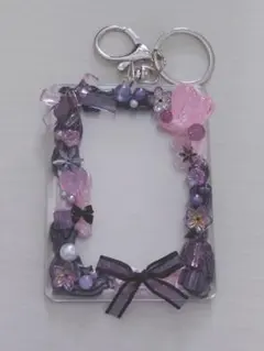 ハンドメイド トレーディングカードケース 紫 ピンク