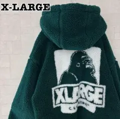 【希少XLサイズ】エクストララージ☆バックロゴ　ボアジャケット 緑　867