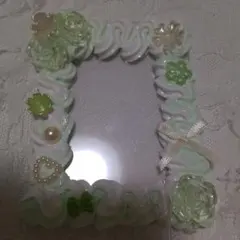 ホイップデコ　緑　白　パール　バラ