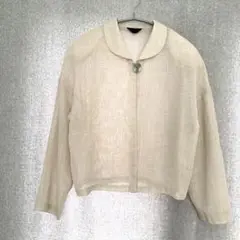美品✦Primero シアーカーディガン F ベージュ 日本製 貝ボタン風