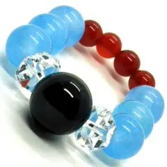 天然石リング☆ブラックオニキス　ブルージェイド　瑪瑙　ボタンカットクリスタル