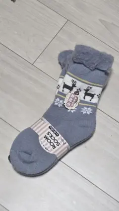 トナカイ柄冬用ソックス グレー
