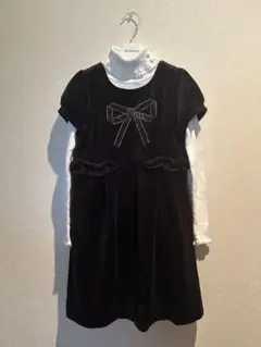 130 ワンピース　ハイネックインナー　 セレモニー　発表会　フォーマル　リボン