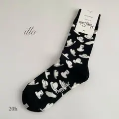 ハッピーソックス　靴下　モノトーン　帽子　ハット　ブラック　黒　おしゃれ