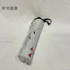 折りたたみ傘 花柄 雨傘 日傘 晴雨兼用 ホワイト コンパクト UVカット 白