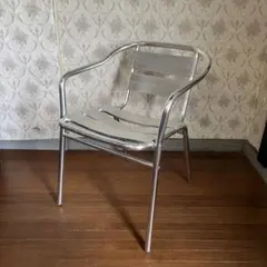 【インダストリアル】① アルミフレーム アームチェア カフェチェア 椅子 古家具