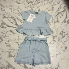 新品　フリル付きトップスとショートパンツセット 120cm セットアップ