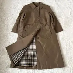 【アクアスキュータム】イギリス製　ステンカラーコート　撥水加工　チェックライナー