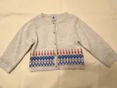 Petit Bateau プチバトー ノルディック柄カーディガン18m/81cm