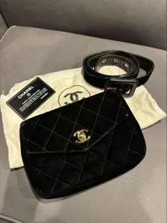 CHANEL ブラック キルティング ウエスト ボディバッグ - メルカリ