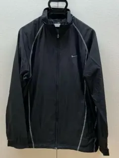 00s nike 短丈 ドローコード ブラックナイロンジャケット メンズ XL