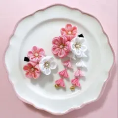 七五三　髪飾り　753 つまみ細工　ヘアアクセサリー　ベビークリップ