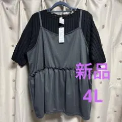 新品未使用 大きいサイズ 4L ビスチェ&カットソーセット　グレー×黒