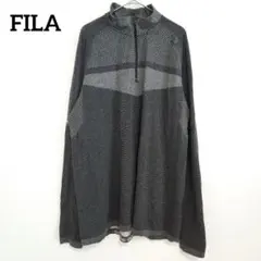 フィラ ドット 【XL】 ハーフジップ長袖カットソー サムホール 3L グレーのサムネイル