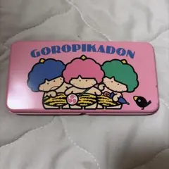 レトロ サンリオ ゴロピカドン 缶ペンケース カンペン 筆箱 旧ロゴ