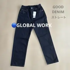 【新品未使用タグ付き】グローバルワーク ストレートデニムLサイズ　ネイビー