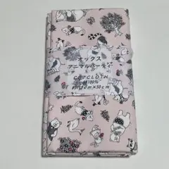 オックス アニマルパーティ 生地 ピンク 綿100% 約110×50cm
