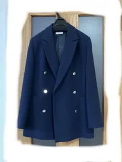 ネイビー ダブルブレスト テーラードジャケット