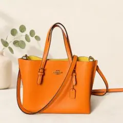 美品✨コーチ モリー トート 25 2way バッグ オレンジ C4084のサムネイル