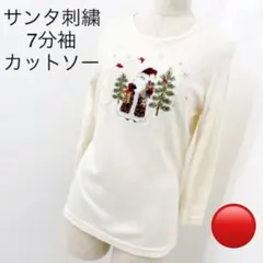【vintage】サンタ刺繍 WhiteStag 刺繍Xmas柄 カットソー