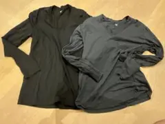 Gap Vネック 長袖カットソー 2枚セット ブラック　ネイビー