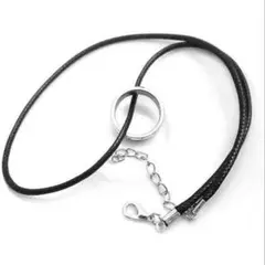 SEVENTEEN着用 リング ネックレス 応援グッズ 指輪 黒紐付