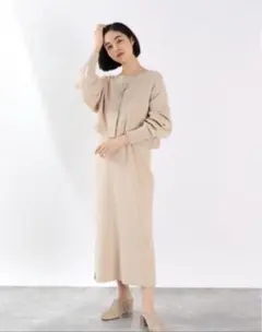 【ローリーズファーム 】セットアップ　レイヤードカー ディガン2Pワンピース