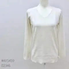 AZUL BY MOUSSY 長袖ニット ホワイト Vネック M 無地 シンプル