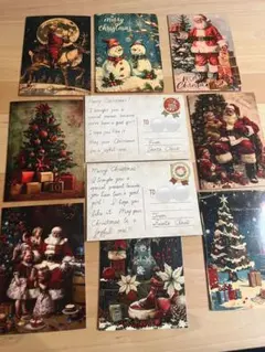 ✴︎サンタさんからの手紙✴︎ クリスマスカード　厚紙　英語　筆記体　日本語対応
