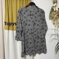 Topys グレー英ロゴ七分袖チュニックのサムネイル