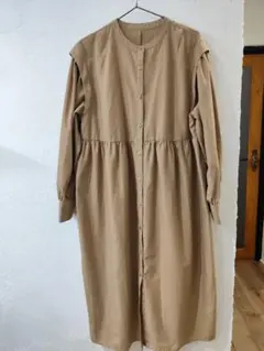 ひ*ん様 ベージュ 長袖 シャツワンピース L