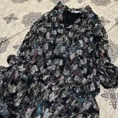 ZARA リボン付き 長袖ワンピース